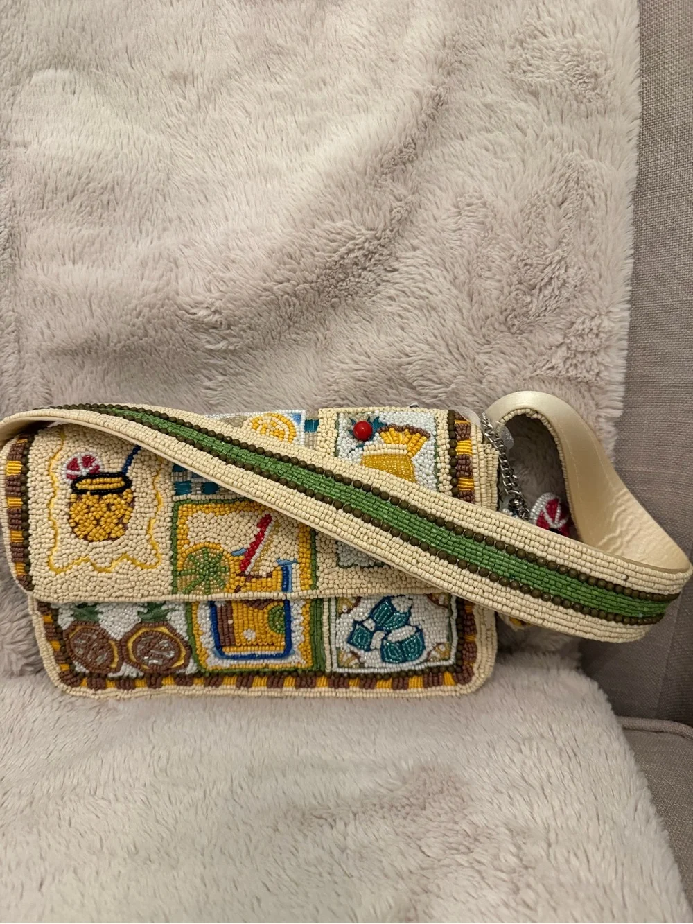 Viral TJ Maxx Beaded Bag - Tropical Cocktail Theme With Beaded Cocktail Charm